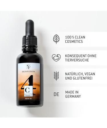 Skin Fusion Organic Vitamin C Serum 50ml - Vegan Anti-Aging Formula with Hyaluronic Acid & Boosters - Clean Skincare for Youthful Fresh Skin - Buy Online on GoSupps.com