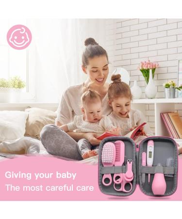 VicBou 8pcs Baby Grooming kit Newborn Baby Care Accessories with Zipper Box Baby Hair Nail Thermometer Care Set Baby Healthcare Set for Newborn Infant Toddler Girls & Boys (Pink) pink 8pcs - Buy Online on GoSupps.com