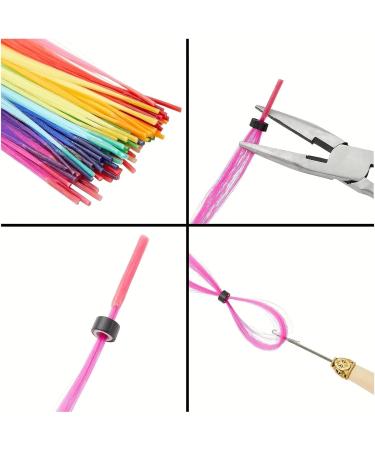 Hair Piece Colorful Hair Extensions I Tip Hair Rainbow Hairpieces Ombre Color 16inch 100 Strands/set For Women Synthetic Hair Accessiories For Women(Black-LightPurple) - Buy Online on GoSupps.com