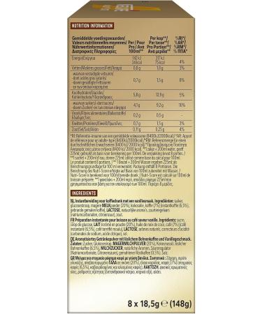 Instant Coffee Packets | Gold Vanilla Latte 8 pieces | Gold Vanilla Latte 8 Stuks | Total Weight 148 grams - Buy Online on GoSupps.com