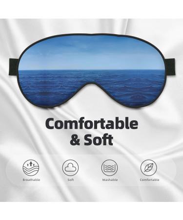 SSIMOO Blue Ocean Sea Print Ultra-Soft Light-Blocking Eye Mask for Comfort & Restful Sleep - International Shipping - Buy Online on GoSupps.com