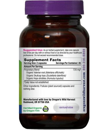 Organic Muscle Relax Herbal Supplement with Valerian, Skullcap, and Hops | Oregon's Wild Harvest - Buy Online on GoSupps.com