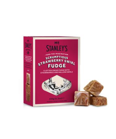 Mr Stanley's Strawberry Fudge - Clotted Cream Fudge with Strawberries & Mallow Swirls 150g - Pack of 1 - Buy Online on GoSupps.com