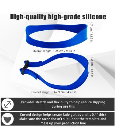 Hair Trimming Guide Blue Adjustable Hair Cut Guides Fade Guide Tool Neckline Shaving Template with 2 Hair Bands for Home Use Barber Shops Hair Salons Makeup Rooms - Buy Online on GoSupps.com