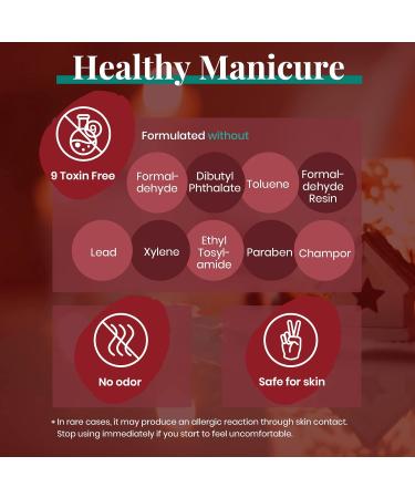 Beetles Christmas Gel Nail Polish Set - Festive 5 Colors Sparkle Red Green Gel Manicure Kit with Nail Strengthener, Stickers - Perfect Holiday Gift for Women - Buy Online on GoSupps.com
