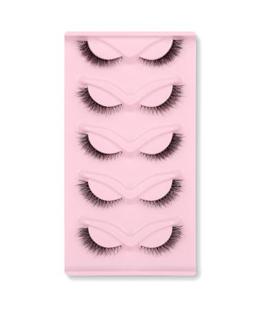 Cat Eye 3D Wispy False Eyelashes - Natural Look, Clear Band, 5 Pairs Pack by Ezreiily - Buy Online on GoSupps.com