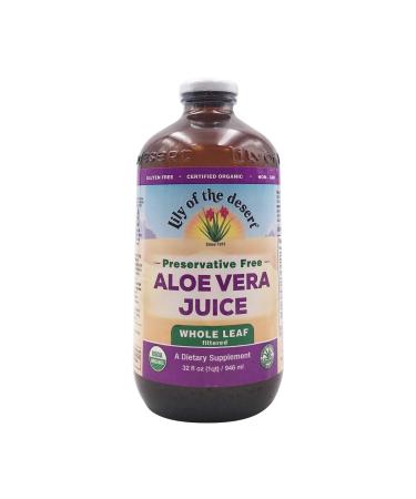 Lily Of The Desert, Aloe Vera Juice Whole Leaf Preservative Free Organic, 32 Fl Oz