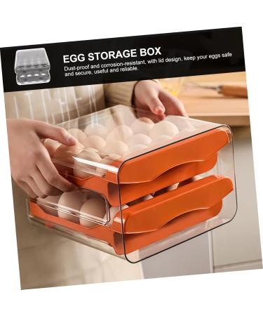 Generic Egg Storage Box Fridge Drawers Egg Tray for Home Wear-resistant Egg Drawer Organizer With Cover Grey 21.5x22.5x14cm - Buy Online on GoSupps.com