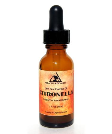 Citronella Essential Oil Aromatherapy Therapeutic Grade 100% Pure Natural 1 oz 30 ml with Glass Dropper - Buy Online on GoSupps.com