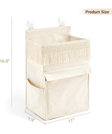 Macrame Diaper Organizer Caddy for Crib Changing Table - Nursery Baby Essentials Bag - Boho Decor Diaper Stacker Holder - Newborn Gift (Ivory) - Buy Online on GoSupps.com