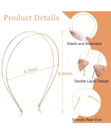 Qearl 8 Pack Gold Metal Double Layered Headbands - Stylish Hair Hoops for Women - Buy Online on GoSupps.com