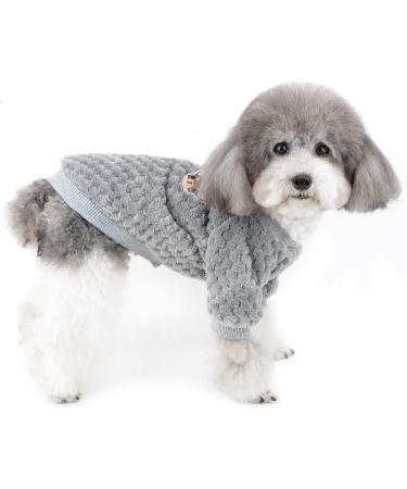 Zwantea Small Dog Pullover Sweater Coat - Super Soft Fleece Winter Wear for Puppies & Cats | Perfect for Cold Weather - Gray (M) - Buy Online on GoSupps.com