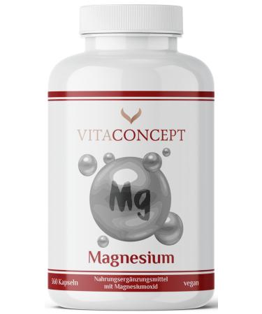 Vitaconcept Magnesium Oxide | 360 capsules | 660 mg | of which 400 mg of elemental magnesium per capsule | High potency | Annual supply | Vegan | Produced in Germany | Vitaconcept