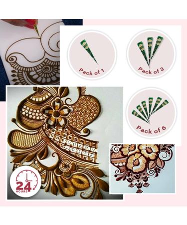 Shahi 6 Pack 100% Natural Henna Paste Cones - Reddish Brown Hair Color - No Chemicals or Preservatives - 28g Each Cone (1oz x 6) - Buy Online on GoSupps.com