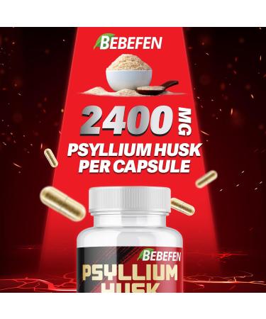 BEBEFEN Psyllium Husk Capsules 2400mg with Black Pepper - 2 Month Supply - Daily Soluble Fiber for Gut Health - Non-GMO and Gluten-Free Formula - Buy Online on GoSupps.com