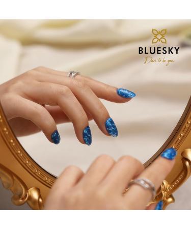 Bluesky Gel Nail Polish 10ml Glitter Neon 03 Blue Glitter Gel Nail Polish for 21 Day Manicure Professional Salon & Home Use Requires Curing Under LED UV Nail Lamp - Buy Online on GoSupps.com