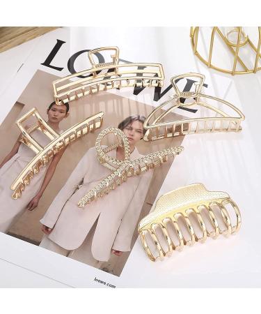 Buy 5 Large Slipproof Hair Clips for Women & Girls - Welrog Metal Jaw Clips for Thick & Thin Hair - Buy Online on GoSupps.com