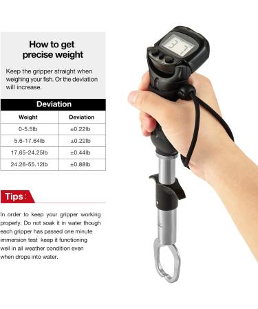 Piscifun Fish Lip Gripper with Digital Scale - Water-Resistant Stainless Steel Fish Grip and Electronic Scale for Easy Fish Control - Black - Buy Online on GoSupps.com