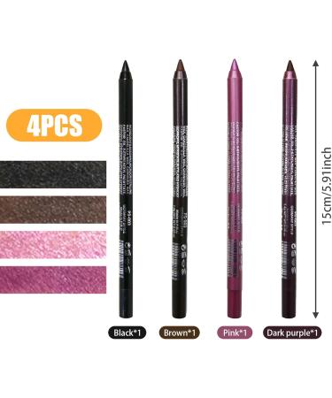 Eyeliner Pencil 4Pcs 4 Colors Smudge-proof Pearl Long Lasting Glitter Eye Liner 8.5g Waterproof Makeup Eyeliner Eyeshadow Pencil Style1 Style 1 - Buy Online on GoSupps.com