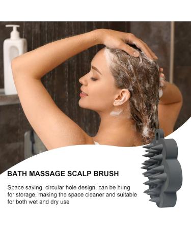 Poupangke Shampoo Brush | Silicone Shampoo Massager for Adults & Kids | Head Skin Massage Device - Dark Gray - Buy Online on GoSupps.com