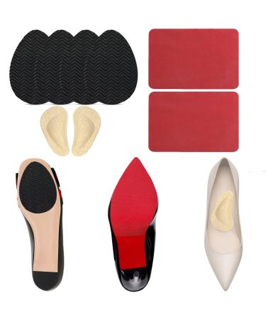 Shoe Sole Protectors for high-Heels  High Heels Non Slip Shoe pad Self Adhesive Silicone Non-Slip Shoes Cover Bottoms for Women (Red Shoe Sole Protectors)