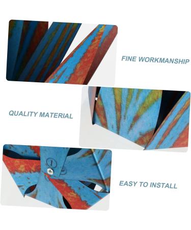COHEALI 1 Set Ornament Floor Trim Decor Metal Art Outdoor Iron Flower Art Flower 3D Windmill Blue 24X12cm - Buy Online on GoSupps.com