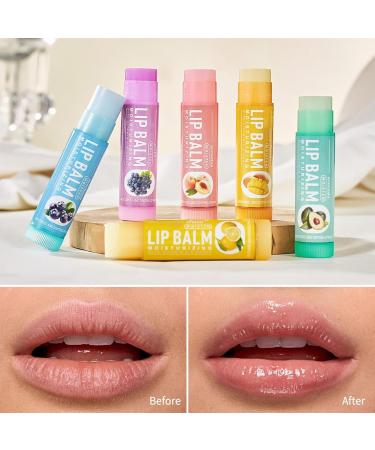 6PCS Lip Balm Moisten Intensive Nourishing Lip Balm lip balm moisturizing lip balm Fruit Lip Balm Fruity Lip Balm Transparent Colorless Hydrating Lip Plumper - Buy Online on GoSupps.com