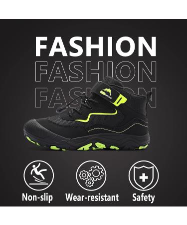 FLIOZY Kids Hiking Boots - Anti Collision Non Slip Outdoor Trekking Sneakers 2.5 Little Kid Black - Buy Online on GoSupps.com