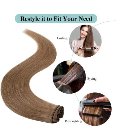 Clip in Hair Extensions Real Human Hair 8 Pieces Hair Extensions Clip in 20" Clip in Hair Extension Human Hair 70g Human Hair Extensions (Thin Weft) #12 Golden Brown - Buy Online on GoSupps.com