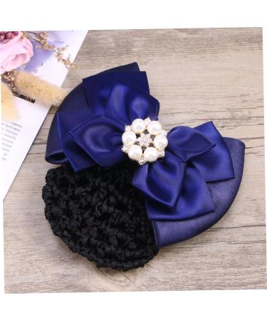 minkissy Pearl Tiara Women Hair Accessories French Barrette Hair Clips Net Hair Snood Crochet Snood Net Bun Cover Bowknot French Hair Clip Elastic Hair Clips Bun Hair Nets Bow Headdress Wig - Buy Online on GoSupps.com