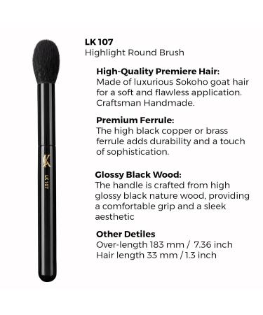 Kali Los Angeles Handmade Makeup Brushes - Sokoho Natural Goat Hair Black Copper LK 107 Highlighter Brush for Flawless Application & Precision | Makeup Artist Essentials - Buy Online on GoSupps.com