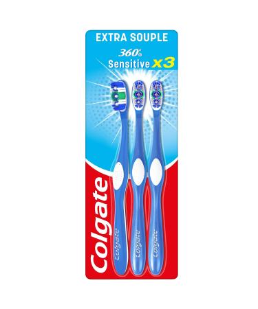 Buy Colgate 360 Sensitive Toothbrush - Extra Soft Eco-Friendly Handle - Pack of 3 | International Shipping Available - Buy Online on GoSupps.com