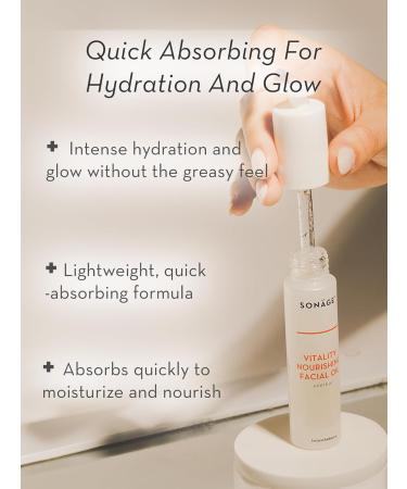 SONAGE Vitality Nourishing Facial Oil - Hydrate & Glow with Argan & Marula Oils | Perfect for Massage - International Shipping Available - Buy Online on GoSupps.com