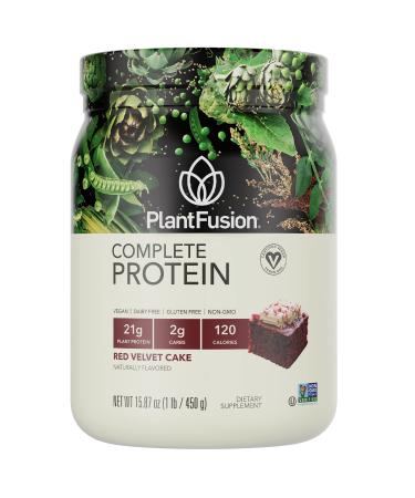 PlantFusion Vegan Protein Powder, Plant Based Protein Powder, BCAAs + Digestive Enzymes, Clean Protein; Dairy Free, Gluten Free, Red Velvet 1lb Red Velvet 15.87 Ounce (Pack of 1)