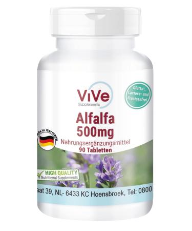Alfalfa - 90 tablets - 4 -way concentrated Medicago sativa extract - without additives - high dose and vegan |Quality from Germany from Vive Supplements