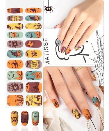 EBANKU Halloween Gel Nail Polish Strips - 20 Stickers for Pumpkin Witch Nail Designs with Nail File Stick - UV/LED Lamp Required - Buy Online on GoSupps.com