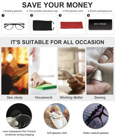 OCCI CHIARI Anti Blue Ray Gaming Glasses for Men - Blue Light Blocking Eyewear No Degree Optical Frame - Buy Online on GoSupps.com