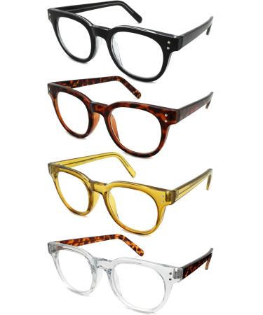 Edge I-Wear Horned Rim Readers for Women & Men - 2.75 Demi/Clear | Stylish & Comfortable Reading Glasses - Buy Online on GoSupps.com