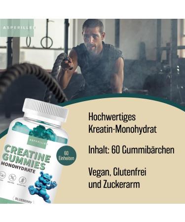 Buy Vegan Creatine Monohydrate Gummies - 2000mg Per Dose - Gluten-Free Blueberry Flavor - 60 Units - Buy Online on GoSupps.com