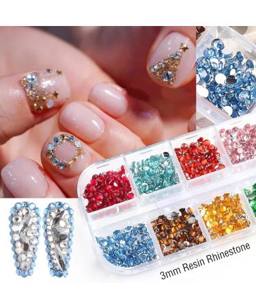 FEIlei 12 Grids 3D Nail Jewelry Nail Art Studs Shiny Diamond Crystal Gems Rhinestones - Buy Online on GoSupps.com