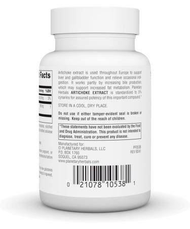 Planetary Herbals Artichoke Extract Tablets 500 mg 60 Count - Buy Online on GoSupps.com