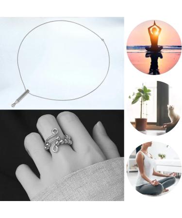 MHDUYEG 4PC Breathing Chain - Stainless Steel Smoking Cessation Aid & Meditation Tool | Mindfulness Relaxation Necklace - Buy Online on GoSupps.com