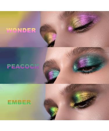 Multichrome Liquid Eyeshadow - Chameleon Metallic Green Gold Color Shifting - High Pigmented & Waterproof Glitter Eye Shadow (EMBER) - Buy Online on GoSupps.com