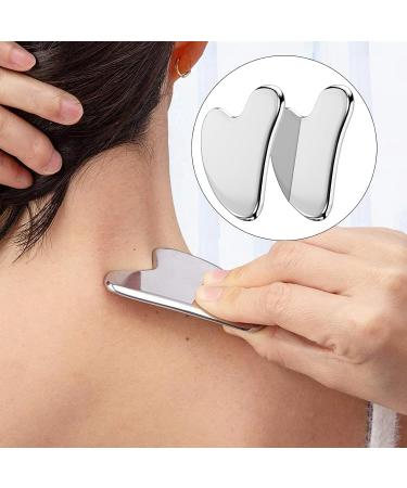 Buy Landrain 2-Piece Gua Sha Stone Set - Heart Shape Stainless Steel Facial Massage Tools for Glowing Skin - Buy Online on GoSupps.com