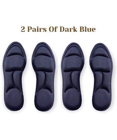 5D Sponge Comfort Insoles 2-Pairs | Arch & Heel Pain Relief for Men & Women | Dark Blue, Large Sizes - Buy Online on GoSupps.com