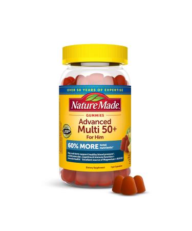 Nature Made Advanced Multivitamin Gummies 50 + for Him Mens Multivitamins Gummies with Magnesium Citrate Vitamin D3 Zinc All 8 B Vitamins 84 Multi Vitamins 28 Day Supply 84 Count (Pack of 1)
