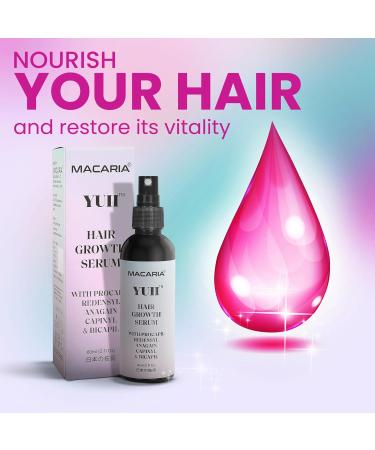 Macaria Yuii Procapil Hair Growth Serum - Reduce Hair Thinning & Loss with Redensyl Capixyl Anagain & Baicapil - Essential Vitamins & Saw Palmetto - For Men & Women - 2 Fl Oz - Buy Online on GoSupps.com