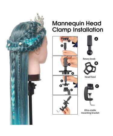 Danseemeibr Hairdressing Head - 66-71 cm Synthetic Fiber Doll for Hairstyle Practice | Ideal for Stylists & Girls - Buy Online on GoSupps.com