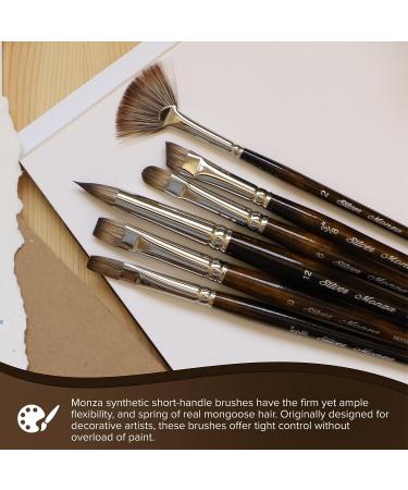 Silver Brush Limited 2629S Monza Round Art Brush - Size 12 | Short Handle Oil, Acrylic, Watercolor Brush - Buy Online on GoSupps.com