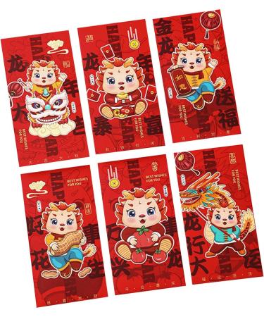 6X Chinese New Year Red Envelopes Red Packets Gift Packets Traditional Hong Bao Lucky Money for Spring Festival Graduation D Style D - Buy Online on GoSupps.com